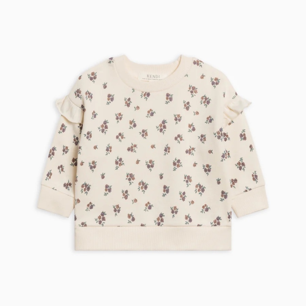 Colored Organics Cream Floral Sweatshirt